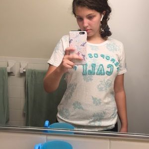 aeropostale tee shirt with mint blue floral print